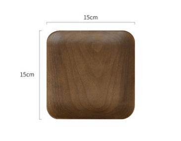 Japanese Style Wooden Plate Black Walnut Breakfast Snack Plate - Walfos® Kitchenware