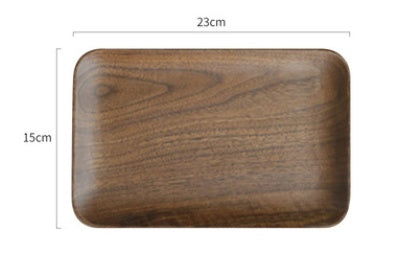 Japanese Style Wooden Plate Black Walnut Breakfast Snack Plate - Walfos® Kitchenware