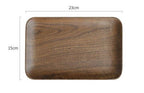 Japanese Style Wooden Plate Black Walnut Breakfast Snack Plate - Walfos® Kitchenware