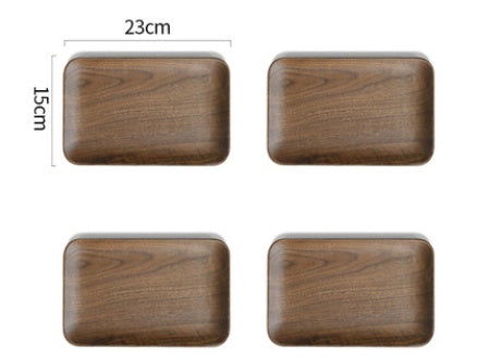 Japanese Style Wooden Plate Black Walnut Breakfast Snack Plate - Walfos® Kitchenware