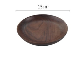 Japanese Style Wooden Plate Black Walnut Breakfast Snack Plate - Walfos® Kitchenware
