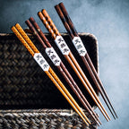 Japanese Style Wooden Pointed Chopsticks Creative Set - Walfos® Kitchenware