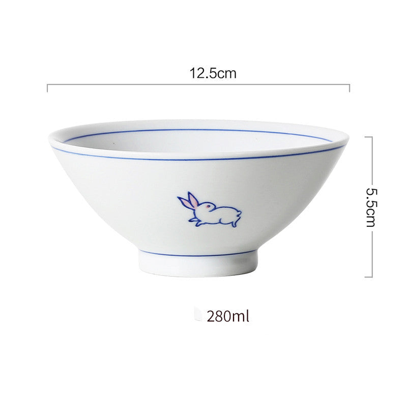 Japanese Underglaze Ceramic Rice Bowl And Small Soup Bowl - Walfos® Kitchenware