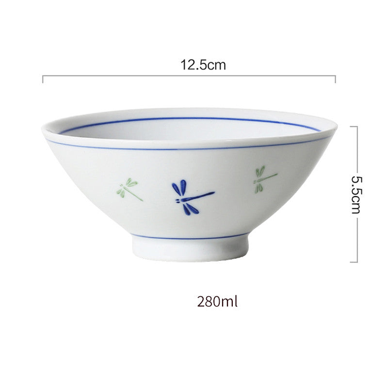 Japanese Underglaze Ceramic Rice Bowl And Small Soup Bowl - Walfos® Kitchenware