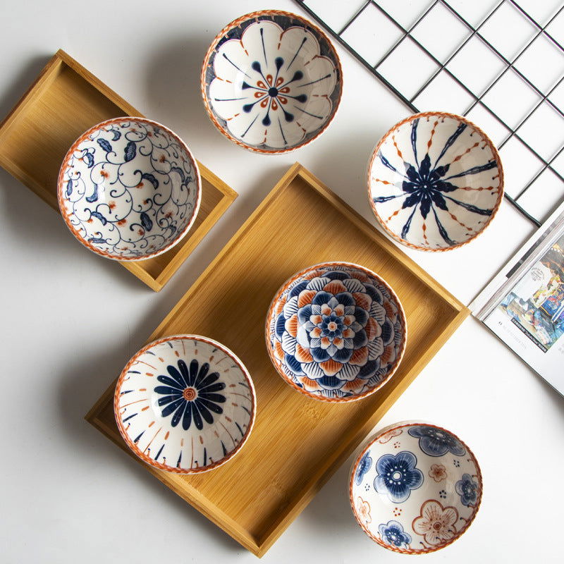 Japanese Vine Flower Ceramic Bowl - Walfos® Kitchenware