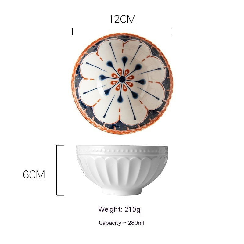 Japanese Vine Flower Ceramic Bowl - Walfos® Kitchenware