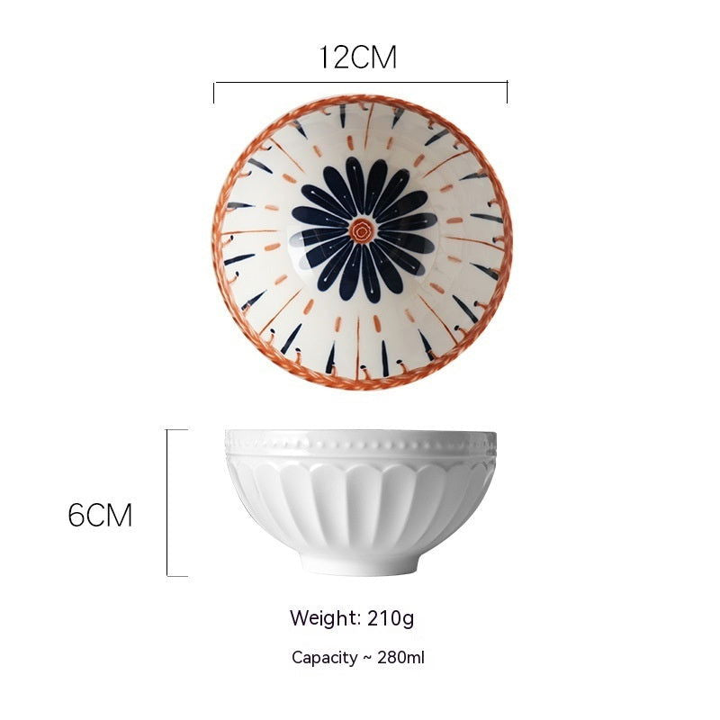 Japanese Vine Flower Ceramic Bowl - Walfos® Kitchenware