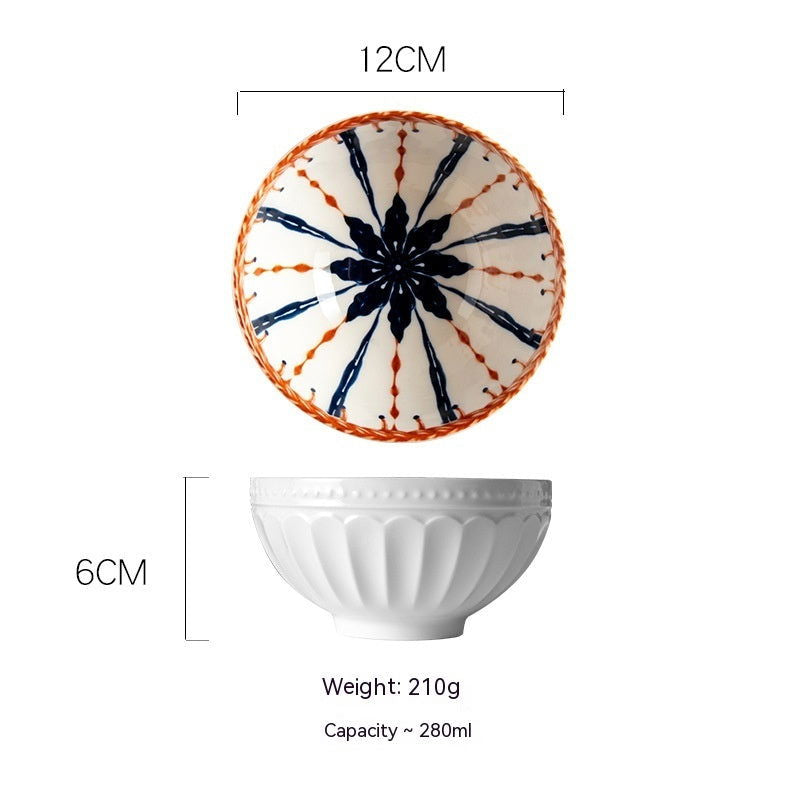 Japanese Vine Flower Ceramic Bowl - Walfos® Kitchenware