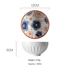 Japanese Vine Flower Ceramic Bowl - Walfos® Kitchenware