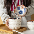 Japanese Vine Flower Ceramic Bowl - Walfos® Kitchenware