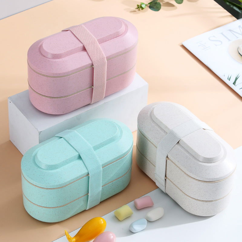 Japanese Wheat Straw Bento Box Can Be Microwaved - Walfos® Kitchenware