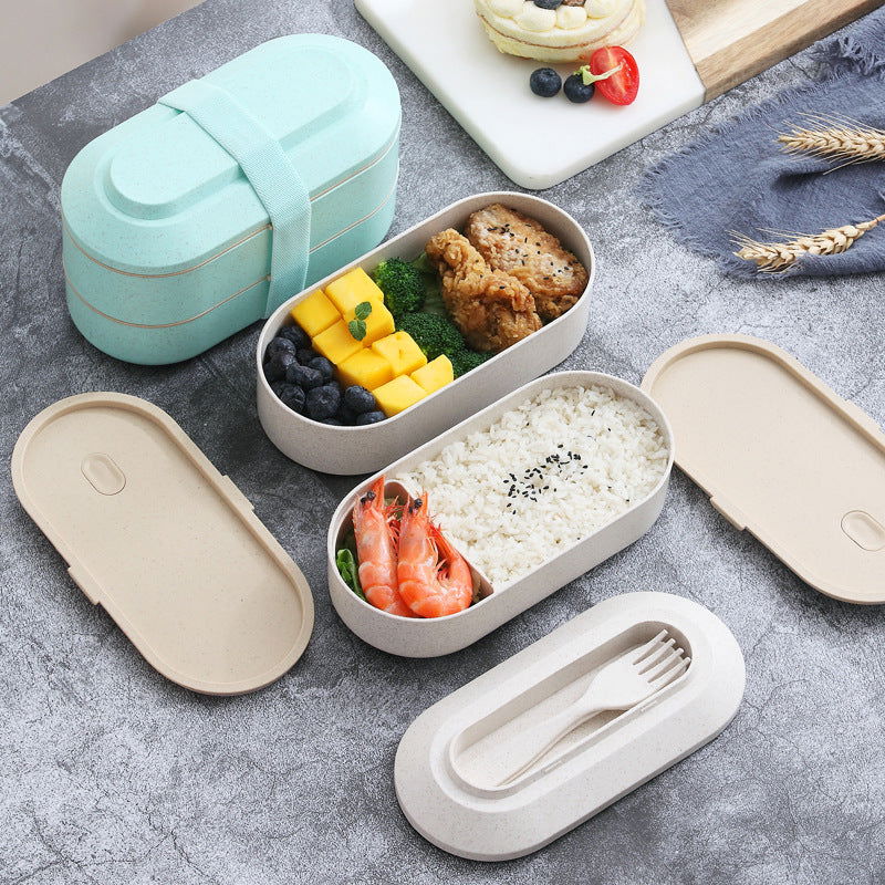 Japanese Wheat Straw Bento Box Can Be Microwaved - Walfos® Kitchenware