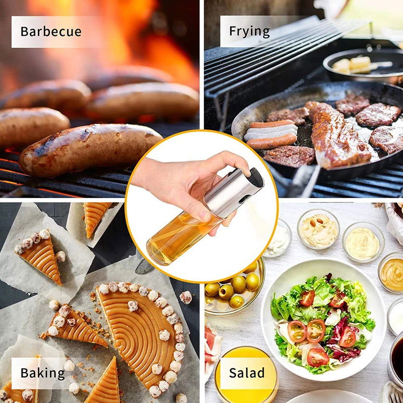Kitchen Baking Oil Cook Oil Spray Empty Bottle Vinegar Bottle Oil Dispenser Cooking Tool Salad BBQ Cooking Glass Oil sprayer - Walfos® Kitchenware
