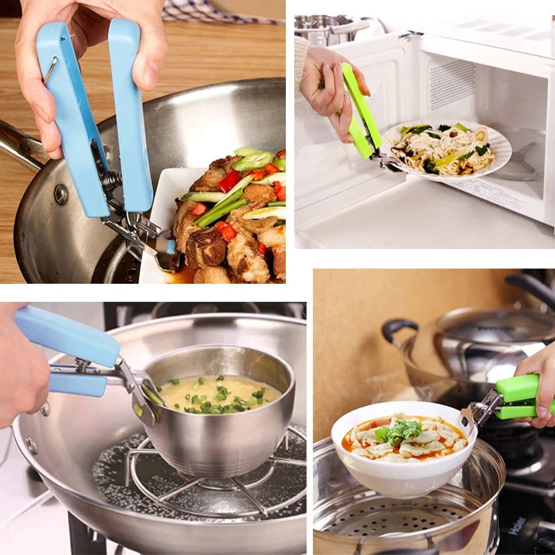 Kitchen Stainless Steel Exquisite Bowl Pot Pan Gripper Clip Hot Dish Plate Bowl Clip Retriever Tongs - Walfos® Kitchenware