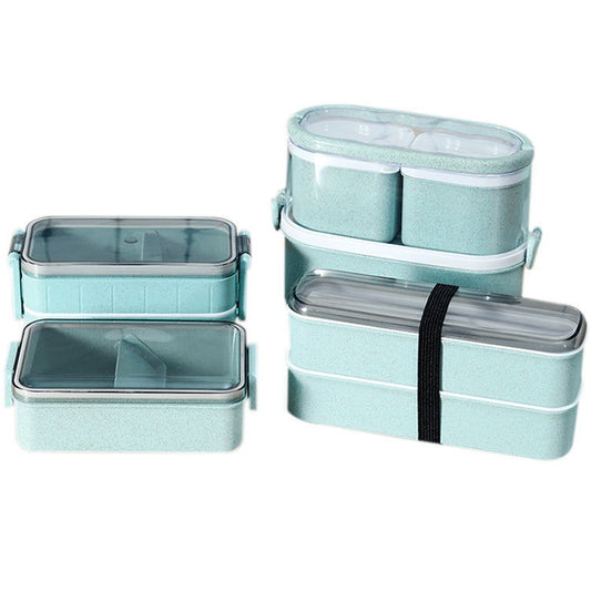 Lunch Box Wheat Straw Bento Box Microwaveable Plastic - Walfos® Kitchenware
