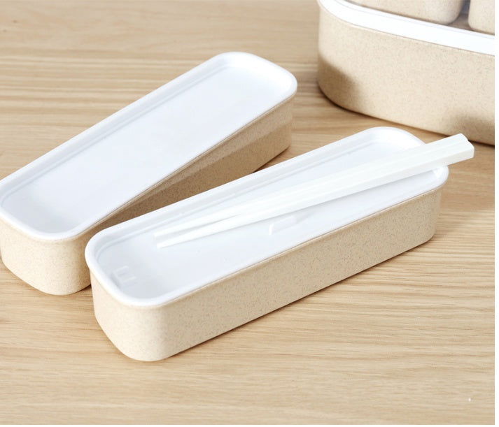 Lunch Box Wheat Straw Bento Box Microwaveable Plastic - Walfos® Kitchenware