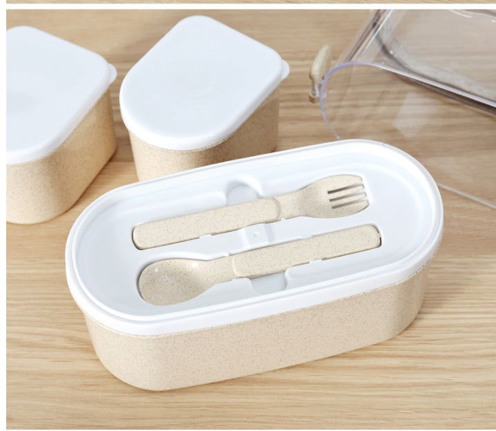 Lunch Box Wheat Straw Bento Box Microwaveable Plastic - Walfos® Kitchenware