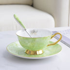 Modern Minimalist Coffee Set With Bone China Tracing Gold - Walfos® Kitchenware