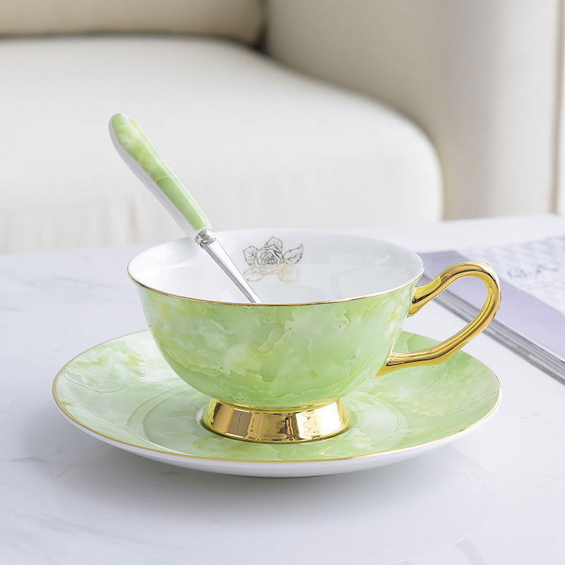 Modern Minimalist Coffee Set With Bone China Tracing Gold - Walfos® Kitchenware