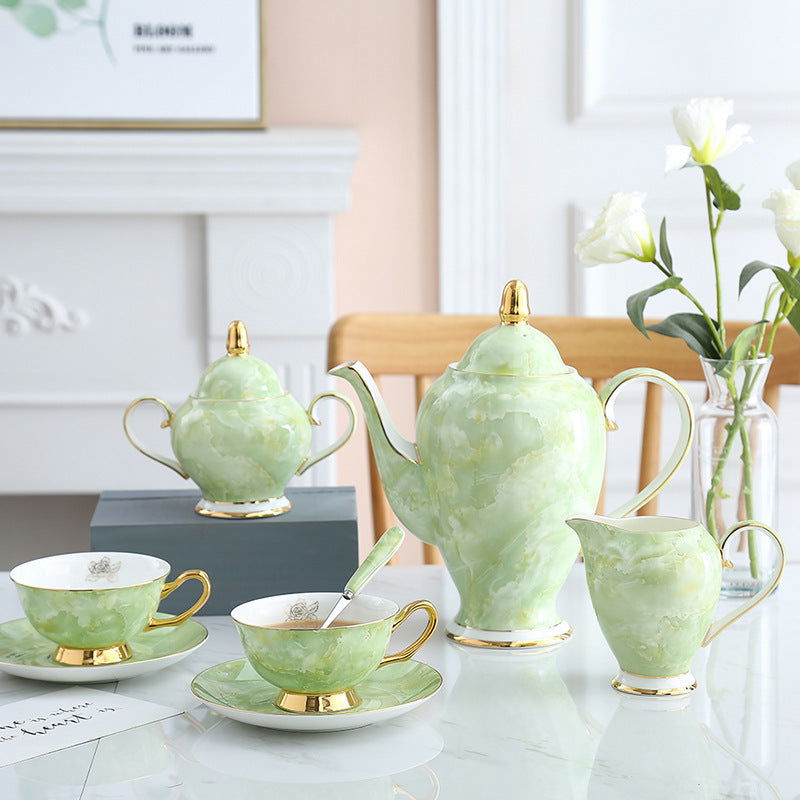 Modern Minimalist Coffee Set With Bone China Tracing Gold - Walfos® Kitchenware