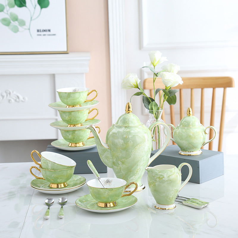 Modern Minimalist Coffee Set With Bone China Tracing Gold - Walfos® Kitchenware
