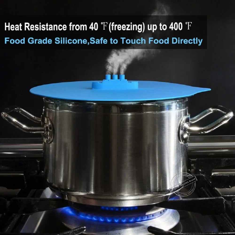 Multi-Function Cooking Tools Flower Cookware Parts Green Silicone Boil Over Spill lid Stopper Oven Safe For Pot/Pan Cover - Walfos® Kitchenware