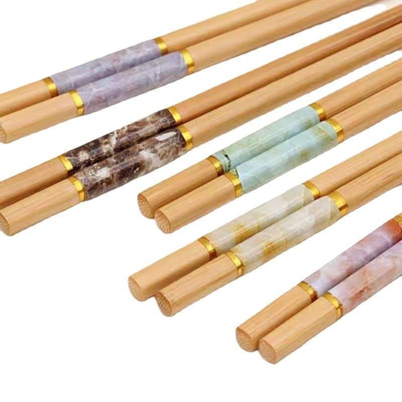 Natural Bamboo Chopsticks Jade Unpainted Solid Wood Chopsticks - Walfos® Kitchenware