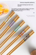 Natural Bamboo Chopsticks Jade Unpainted Solid Wood Chopsticks - Walfos® Kitchenware