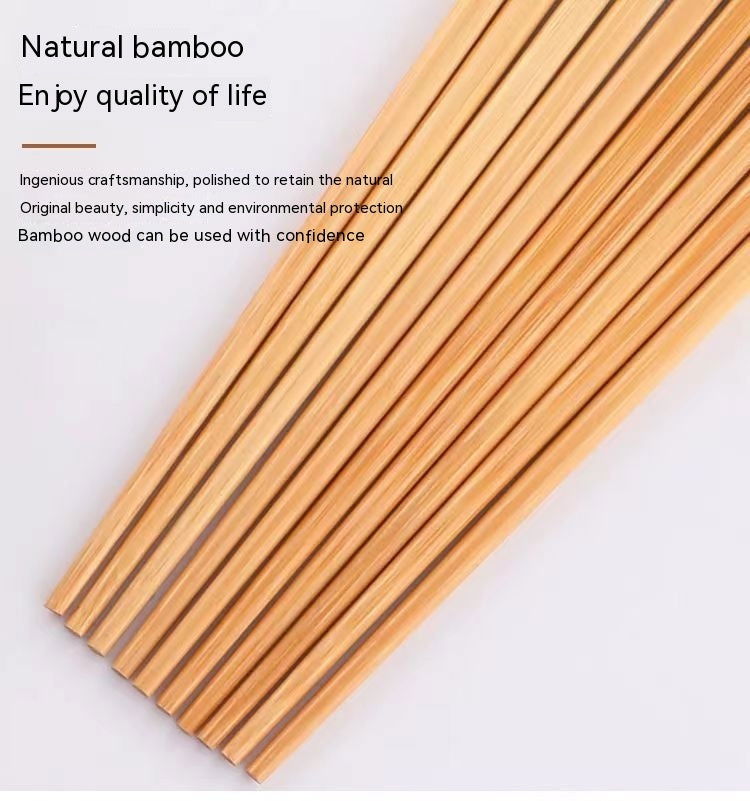 Natural Bamboo Chopsticks Jade Unpainted Solid Wood Chopsticks - Walfos® Kitchenware