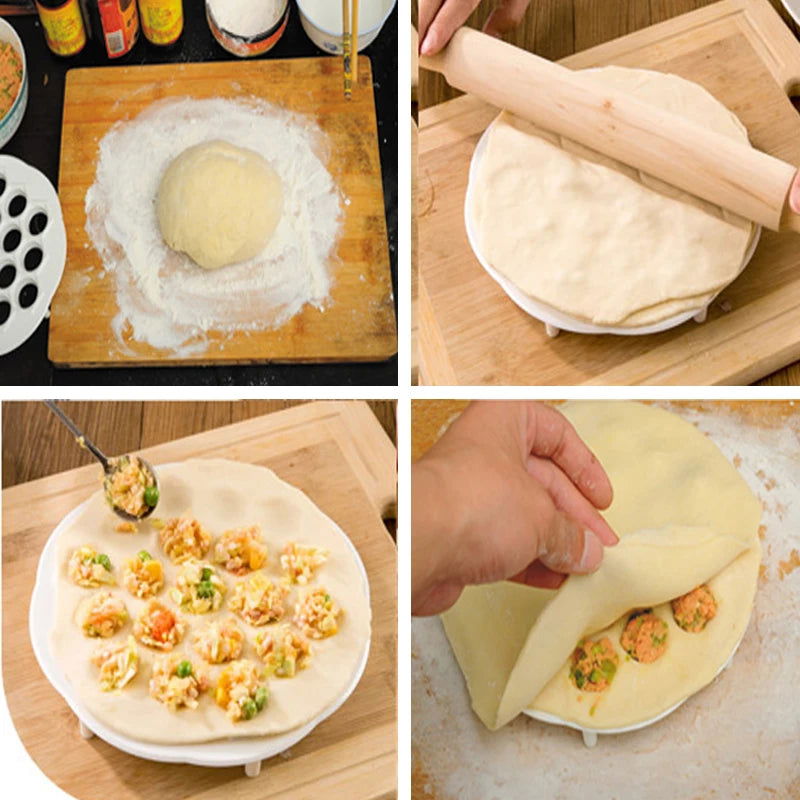 New Dumpling Mold Maker Kitchen Dough Press Ravioli DIY 19 Holes Dumplings Maker Mold - Walfos® Kitchenware