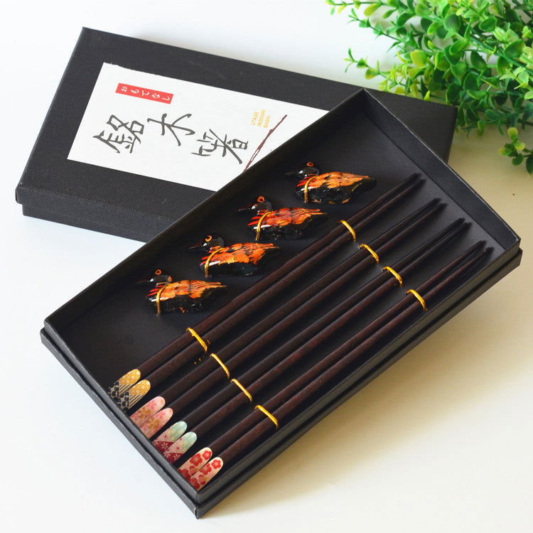 New Products On Sale Japanese Wooden Chopsticks Gift Box Set 4 Pairs Of Chopsticks Chopsticks Combination Gift Set - Walfos® Kitchenware