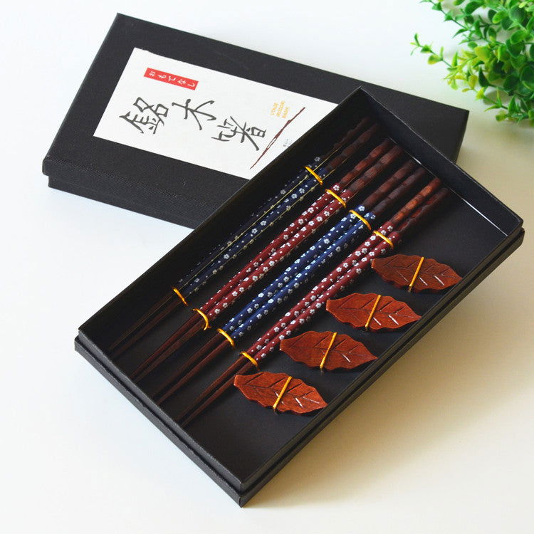 New Products On Sale Japanese Wooden Chopsticks Gift Box Set 4 Pairs Of Chopsticks Chopsticks Combination Gift Set - Walfos® Kitchenware