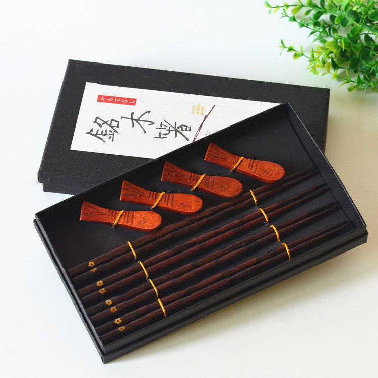 New Products On Sale Japanese Wooden Chopsticks Gift Box Set 4 Pairs Of Chopsticks Chopsticks Combination Gift Set - Walfos® Kitchenware