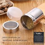 New Stainless Steel Chocolate Shaker Cocoa Flour Salt Powder Icing Sugar Cappuccino Coffee Sifter Lid Shaker Kitchen Tools - Walfos® Kitchenware