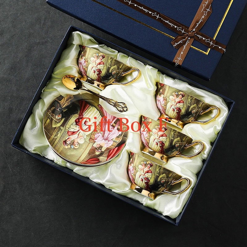 Noble Lady European Style Bone China Coffee Cup And Saucer Suit - Walfos® Kitchenware