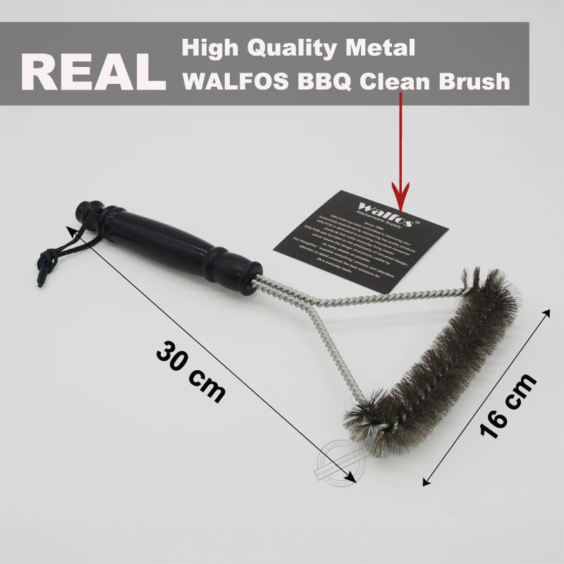 Non-Stick Barbecue Grill BBQ Brush Stainless Steel Wire Bristles Cleaning Brushes With Handle Durable Cooking BBQ Tools Hot Sale - Walfos® Kitchenware