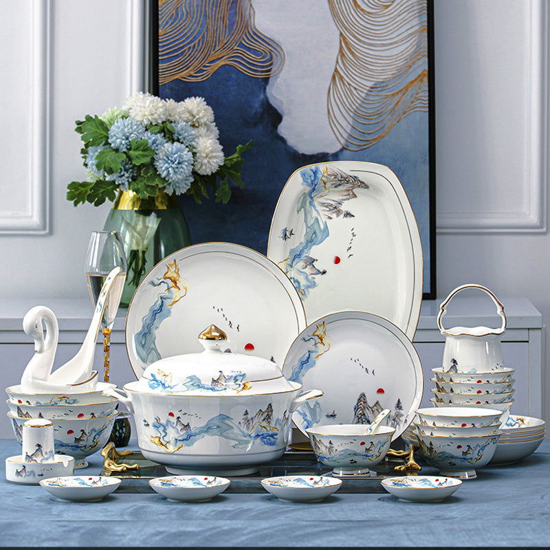 Nordic Bone China Tableware Set For Household Use - Walfos® Kitchenware