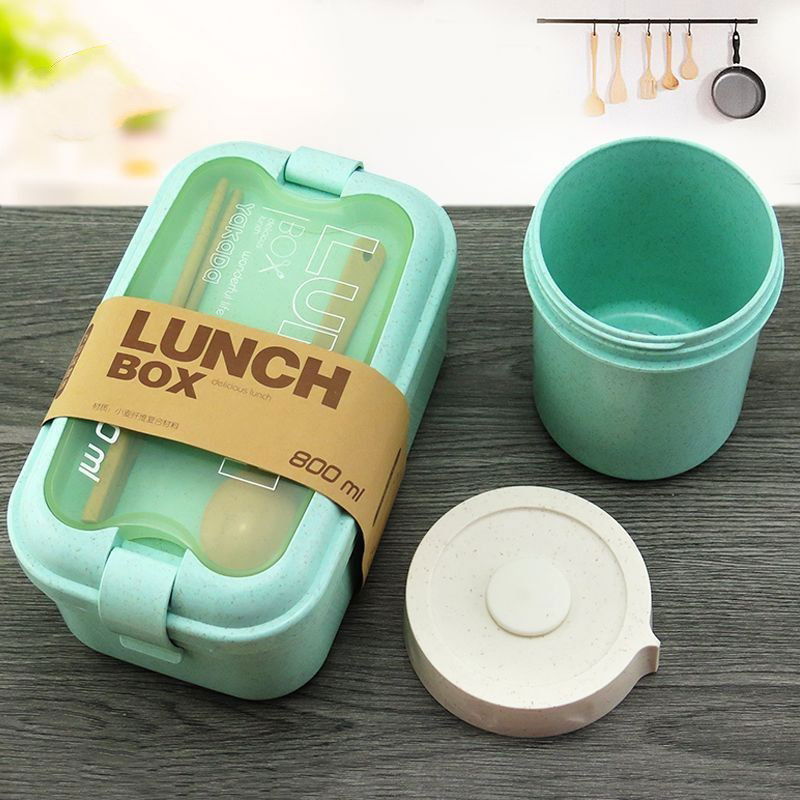 Office Worker Student Bento Box With Tableware Lunch Box - Walfos® Kitchenware