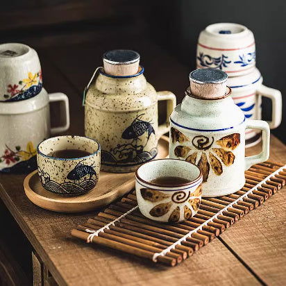 One Pot One Cup Japanese Style Liquor Set Retro Tea Cup - Walfos® Kitchenware