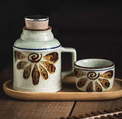 One Pot One Cup Japanese Style Liquor Set Retro Tea Cup - Walfos® Kitchenware