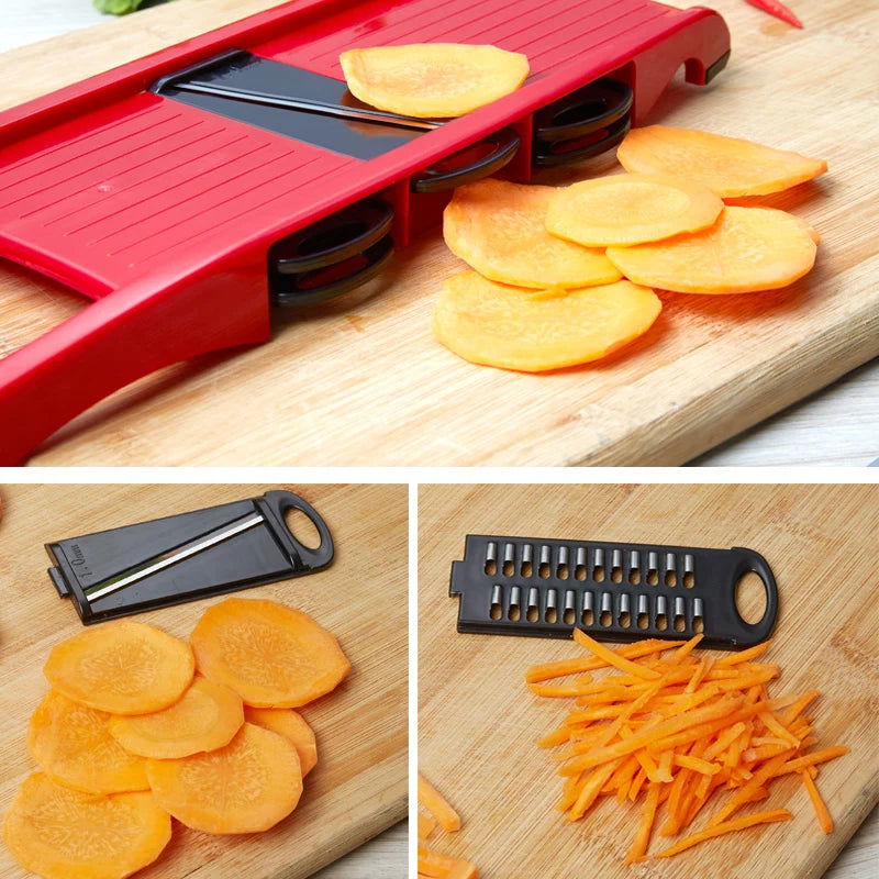 Plastic Vegetable Fruit Slicers & Cutter With Adjustable Stainless Steel Blades Carrot Potato Onion Grater CKC1363 - Walfos® Kitchenware