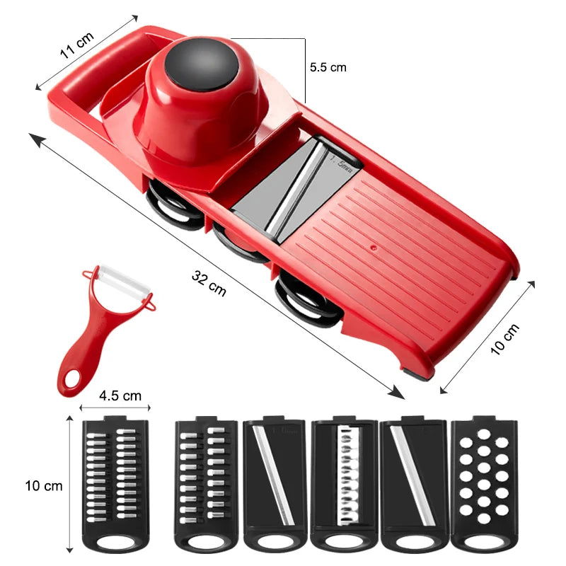 Plastic Vegetable Fruit Slicers & Cutter With Adjustable Stainless Steel Blades Carrot Potato Onion Grater CKC1363 - Walfos® Kitchenware