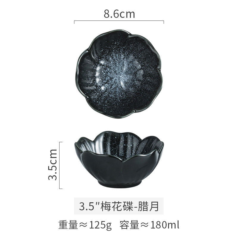 Plum-shaped Dish Ceramic Household Sauce Dipping Seasoning - Walfos® Kitchenware