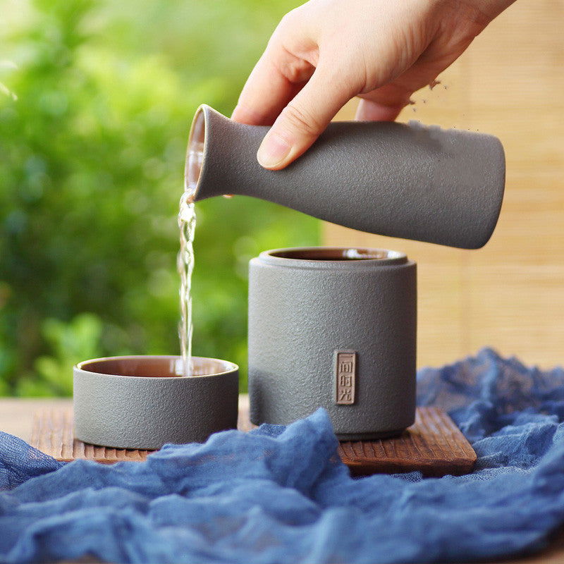 Portable Simple Household Japanese Ceramic Wine Set - Walfos® Kitchenware