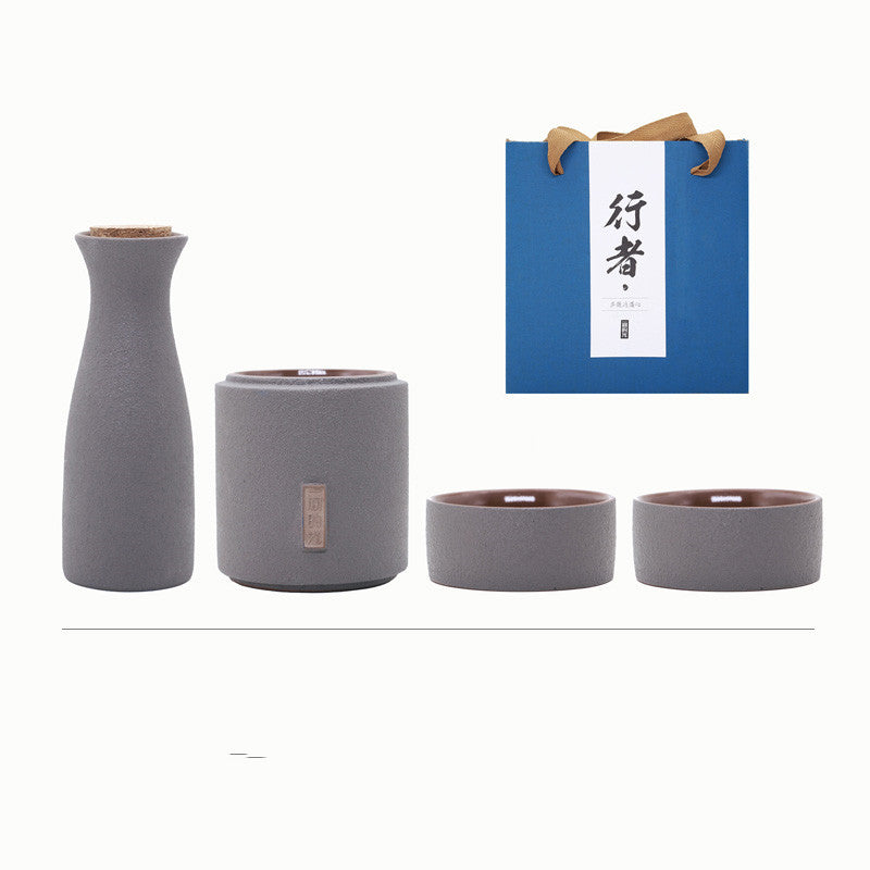 Portable Simple Household Japanese Ceramic Wine Set - Walfos® Kitchenware