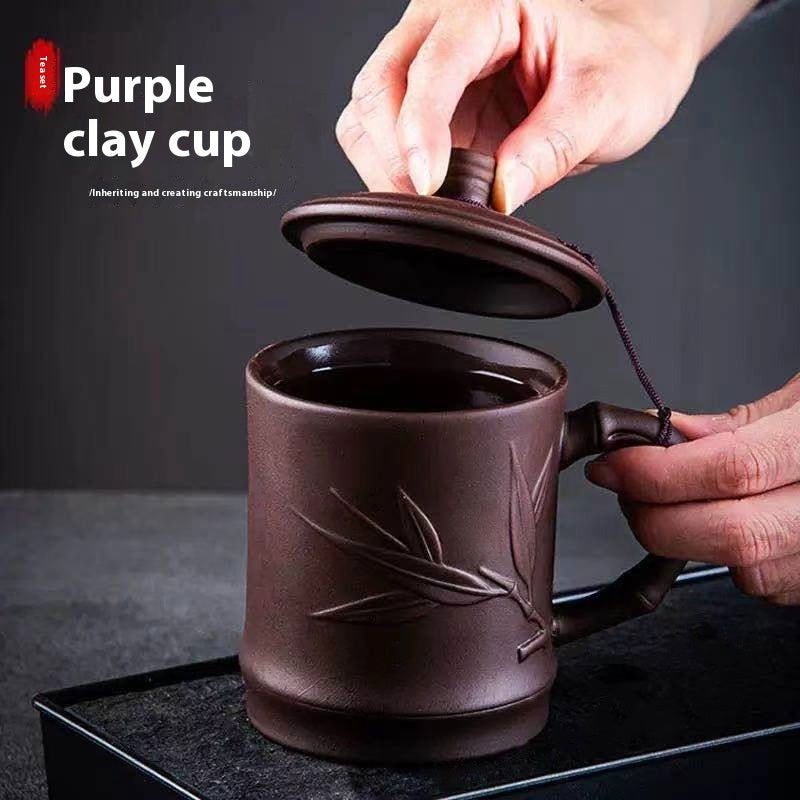 Purple Clay Pot Lid Tea Cup Household Tea Brewing Tea - Walfos® Kitchenware