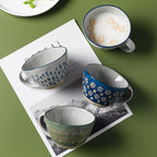 Retro Coffee Cup Ceramic Cup Japanese Garden Tea Cup Water Cup Embossed Stoneware Mug Couple Cup - Walfos® Kitchenware