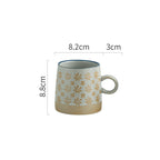 Retro Coffee Cup Ceramic Cup Japanese Garden Tea Cup Water Cup Embossed Stoneware Mug Couple Cup - Walfos® Kitchenware