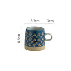 Retro Coffee Cup Ceramic Cup Japanese Garden Tea Cup Water Cup Embossed Stoneware Mug Couple Cup - Walfos® Kitchenware