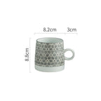 Retro Coffee Cup Ceramic Cup Japanese Garden Tea Cup Water Cup Embossed Stoneware Mug Couple Cup - Walfos® Kitchenware